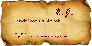 Mendelovits Jakab névjegykártya